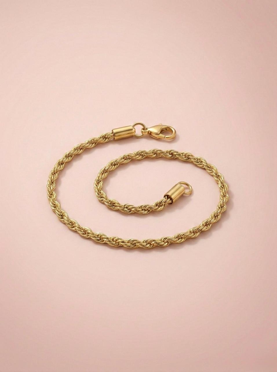 Classic Gold Rope Chain Bracelet