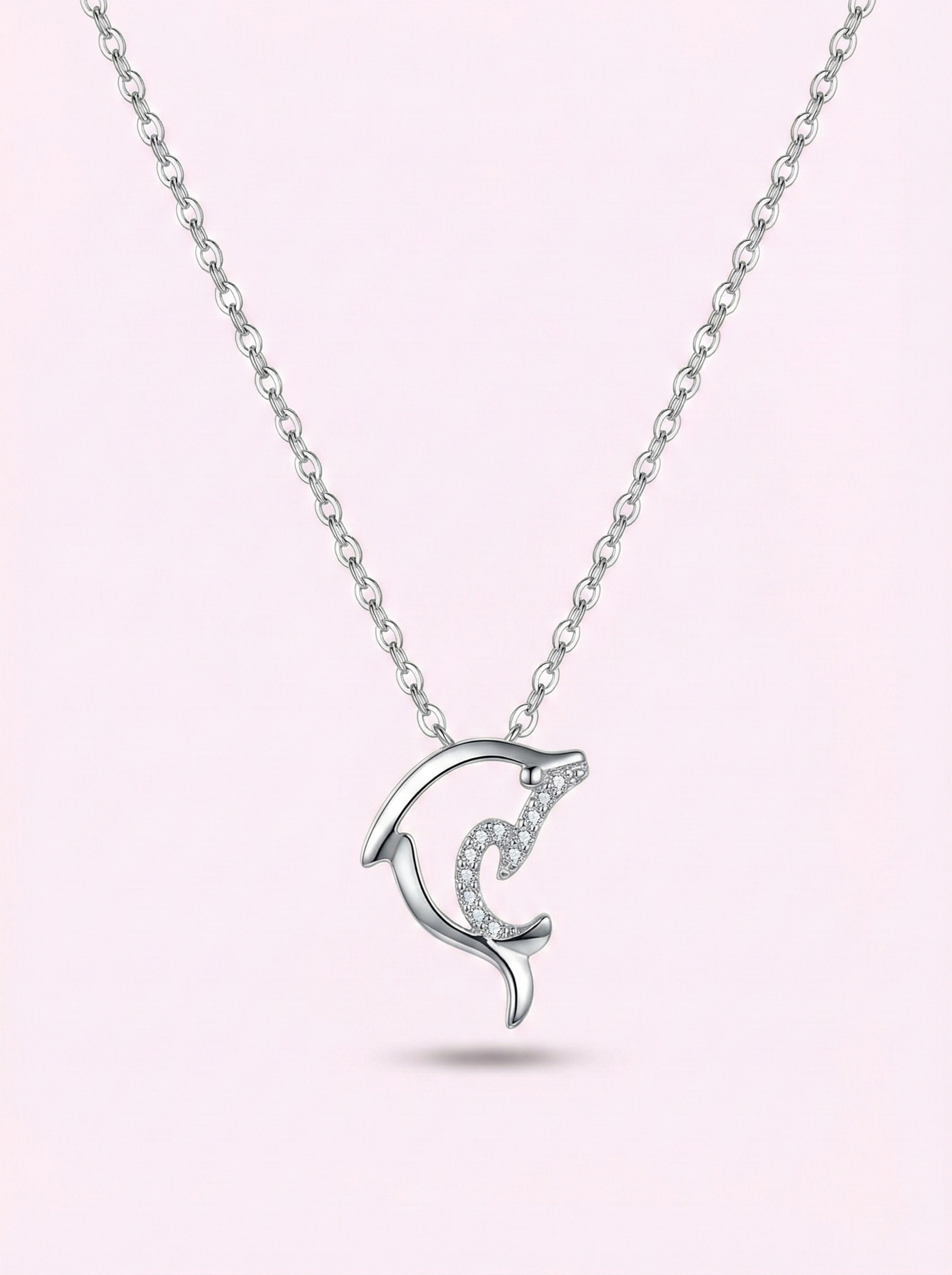 Glimmering Dolphin Pendant Necklace