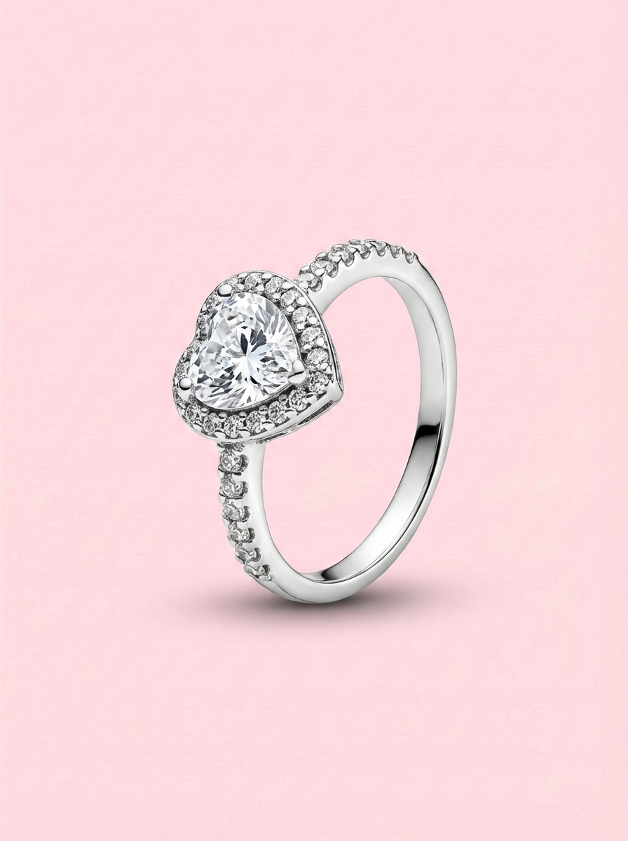 Ethereal Heart Halo Ring